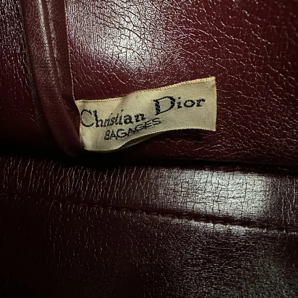 Dior - Red Boston Vintage Trotter Handbag Suede Bordeaux