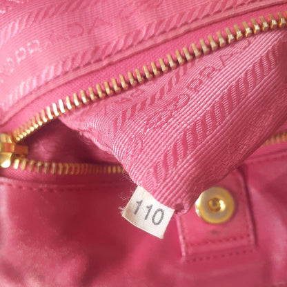 Prada - Shiny Leather Pink Ribbon Handbag Rare