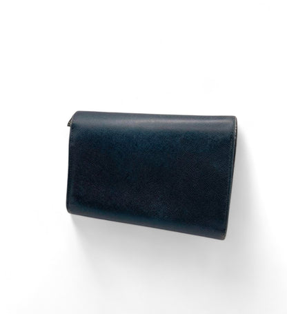 Prada - Bifold Leather Wallet Navy Saffiano