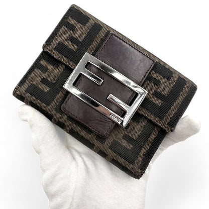 Fendi - Wallet Monogram Canvas Leather Brown