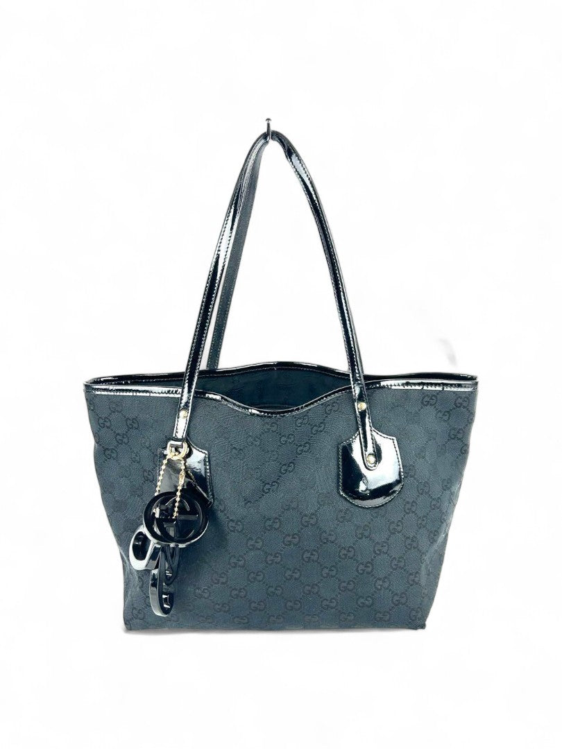 Gucci - Charm Handbag Tote Black Silver Hardware