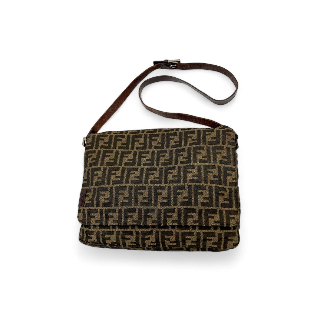 Fendi - Canvas Leather Shoulder Bag Handbag Brown Monogram Zucca Pattern