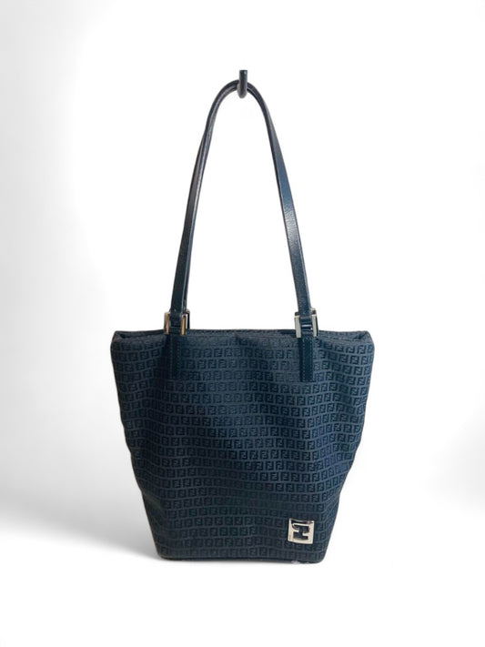 Fendi - Zucca pattern handbag shoulder bag tote black FF monogram