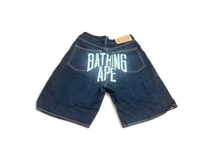 A Bathing Ape (BAPE) - M Baggy Jort Vintage Embroidered 00s Y2K