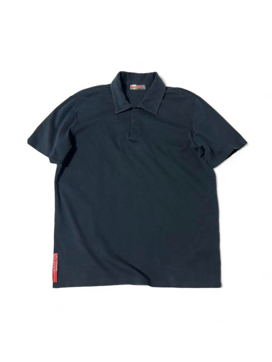 Prada Sport - M vintage linea rossa polo shirt black red line 00s y2k