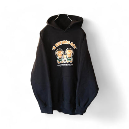 A Bathing Ape (BAPE) - XL Black Hoodie Vintage Baby Milo Printed