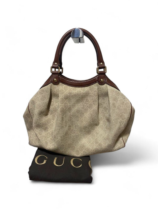 Gucci - handbag sookie charm tote shoulder bag vintage brown beige