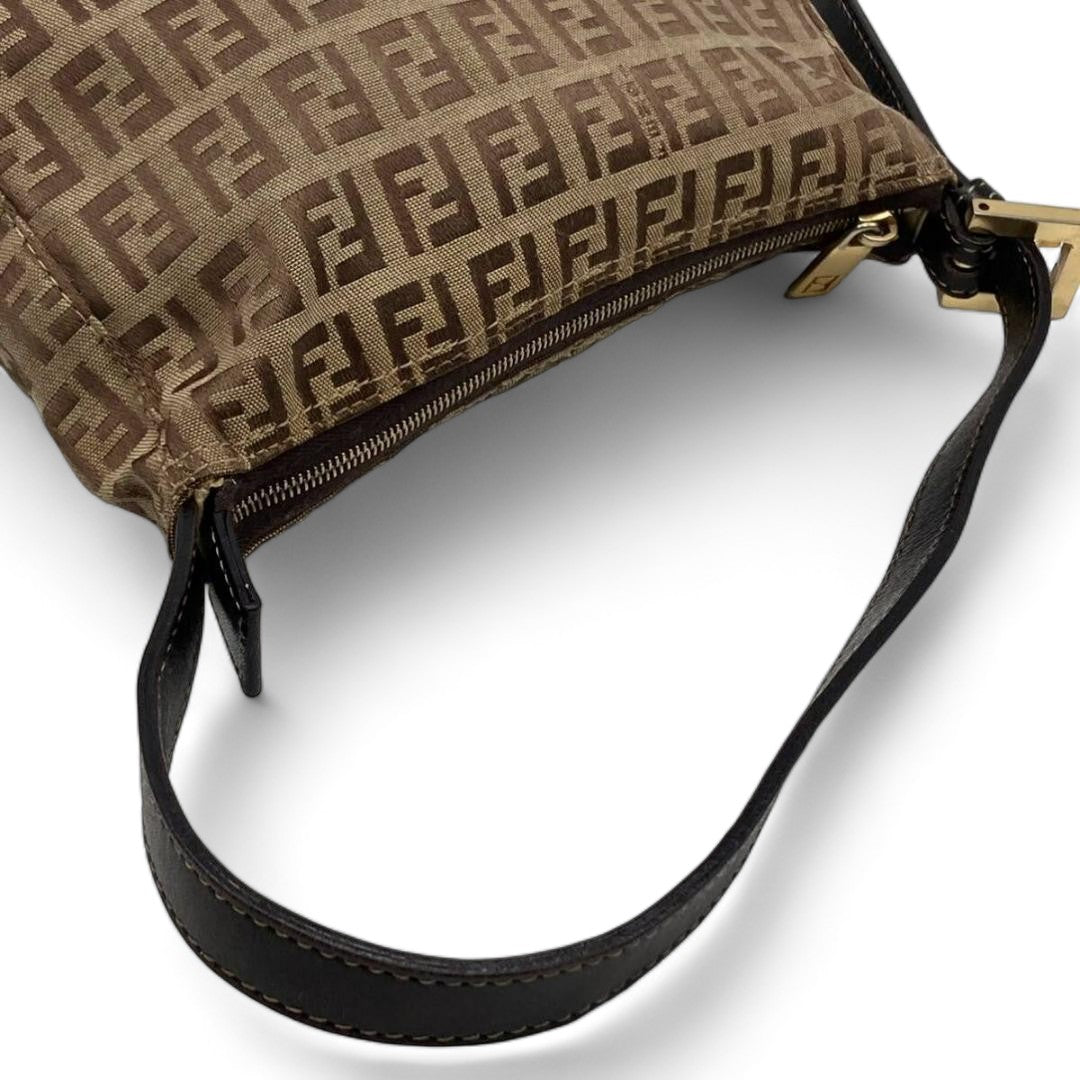 Fendi - Zucchino Handbag Mini Monogram Leather Canvas FF