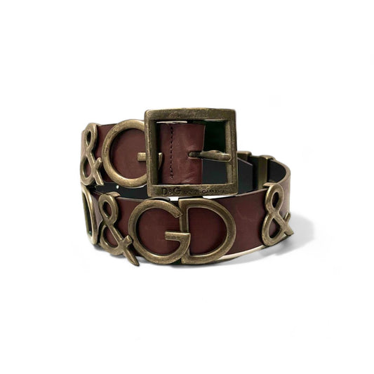 Dolce & Gabbana - D&G Vintage Brown Leather Buckle Belt