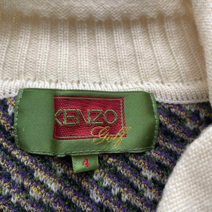 Kenzo - L vintage knit sweater wool french poetry golf