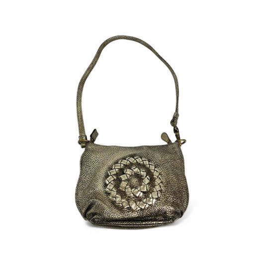 Bottega Veneta - Shoulder Bag Silver Leather Handbag Vintage Knit
