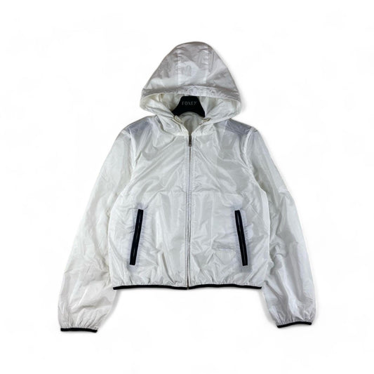 Prada - L white nylon rainjacket summer triangle logo plate