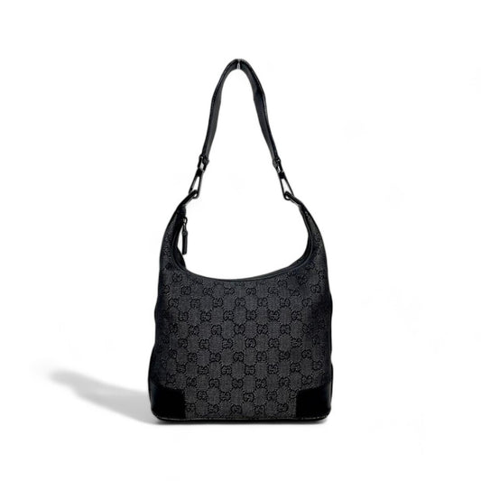 Gucci - Black Shoulder Bag Crossbody Monogram Canvas Leather