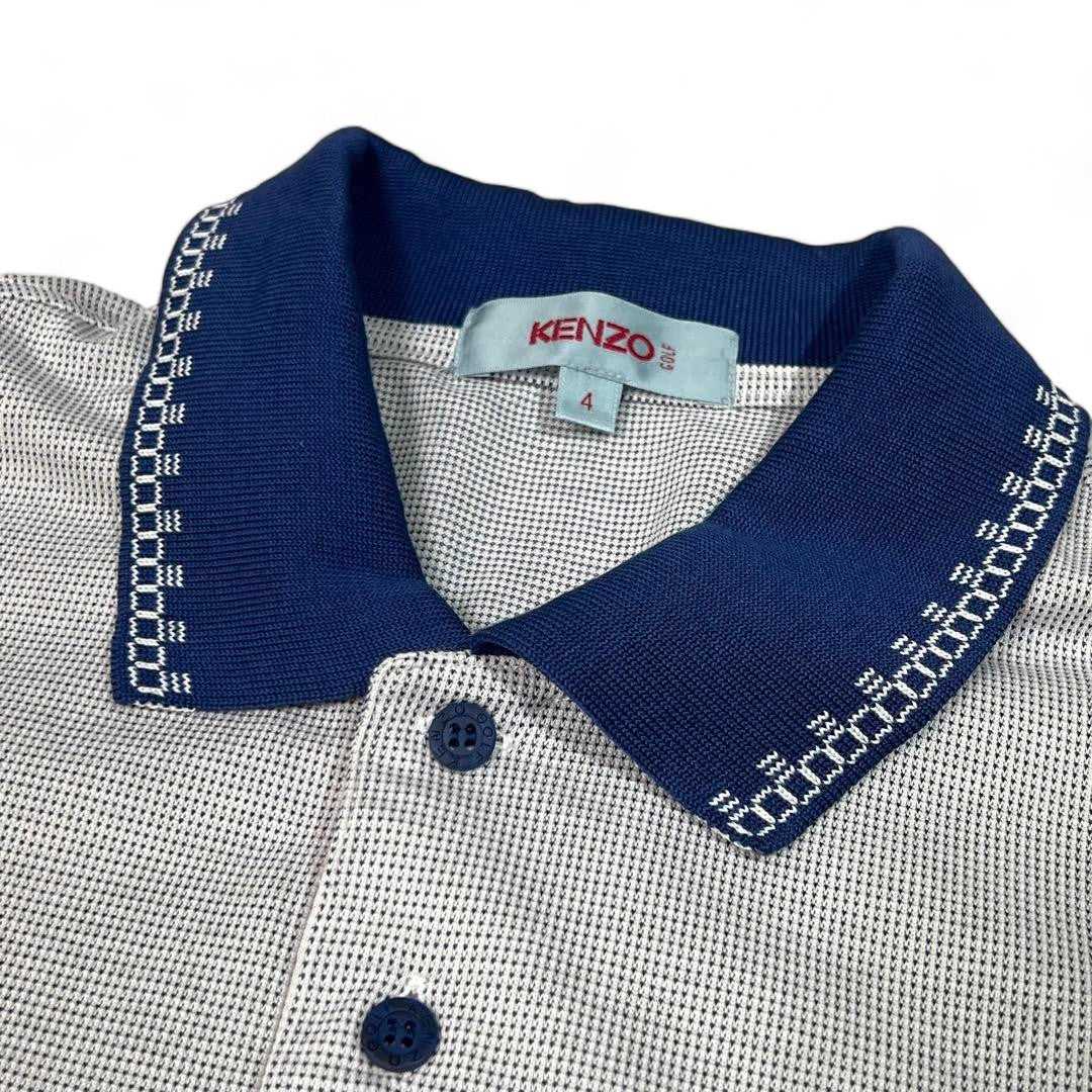 Kenzo - XL vintage polo golf shirt grey light blue monogram