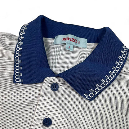 Kenzo - XL vintage polo golf shirt grey light blue monogram