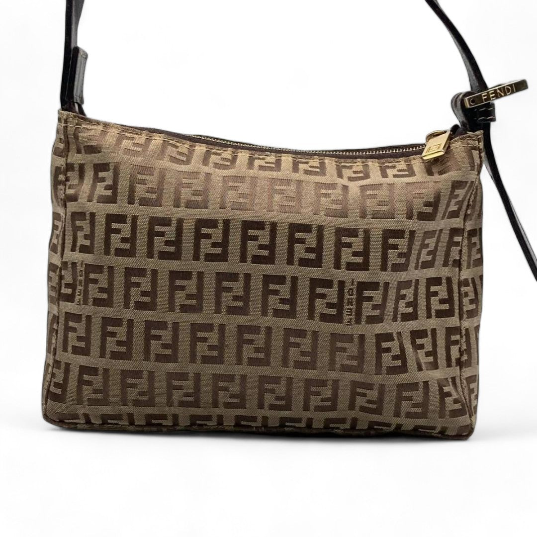 Fendi - Zucchino Handbag Mini Monogram Leather Canvas FF