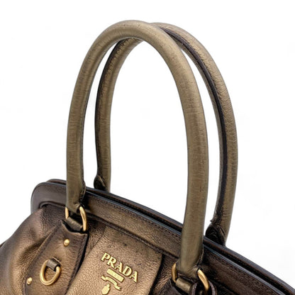 Prada - Handbag Gold Leather Clasp Closure