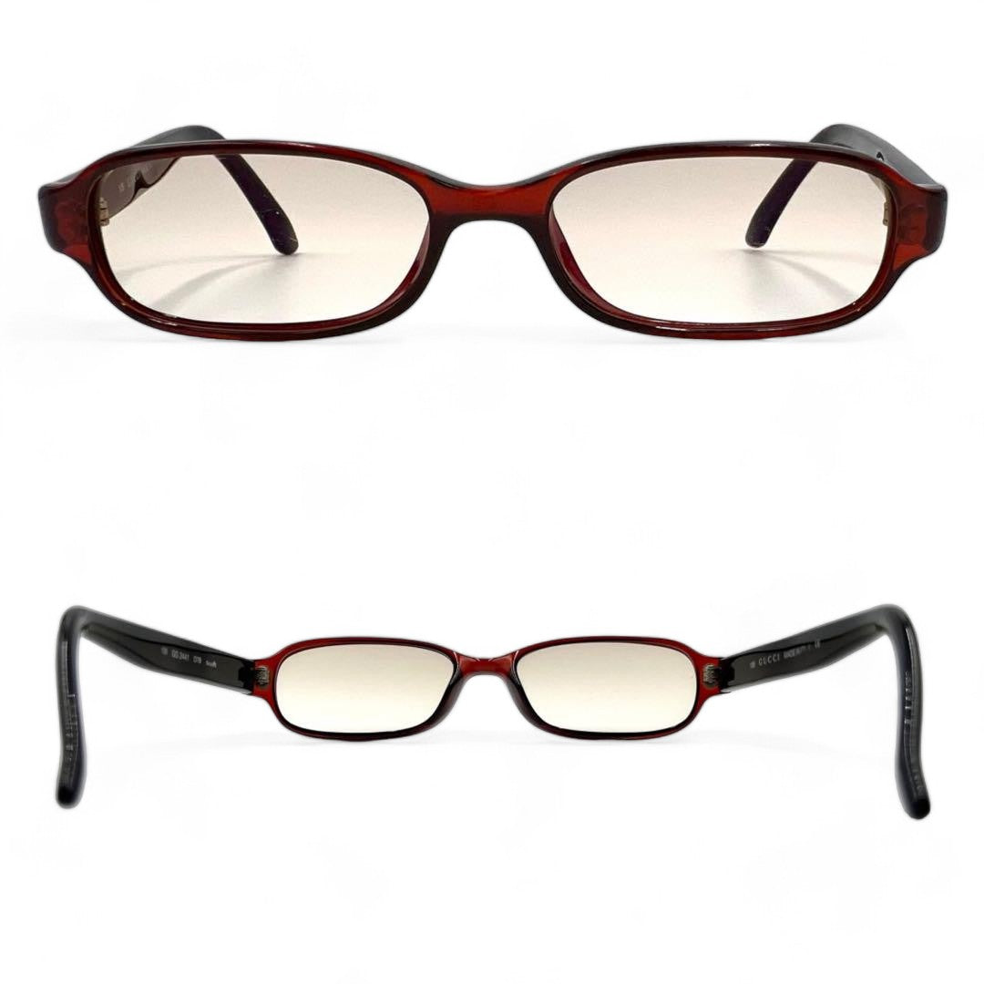 Gucci - Glasses Side Logo Monogram Retro Red Full Rim