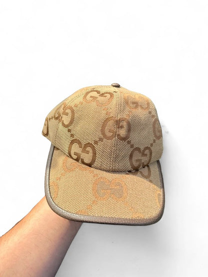 Gucci - Jumbo Monogram Cap Canvas Brown Beige