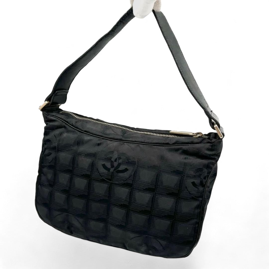 Chanel - Semi Shoulder Handbag Coco Black Monogram