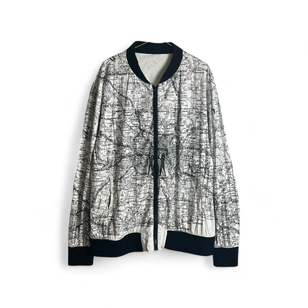 Number (N)ine - XL SS04 Dream Period Map Pattern Paper Jacket White