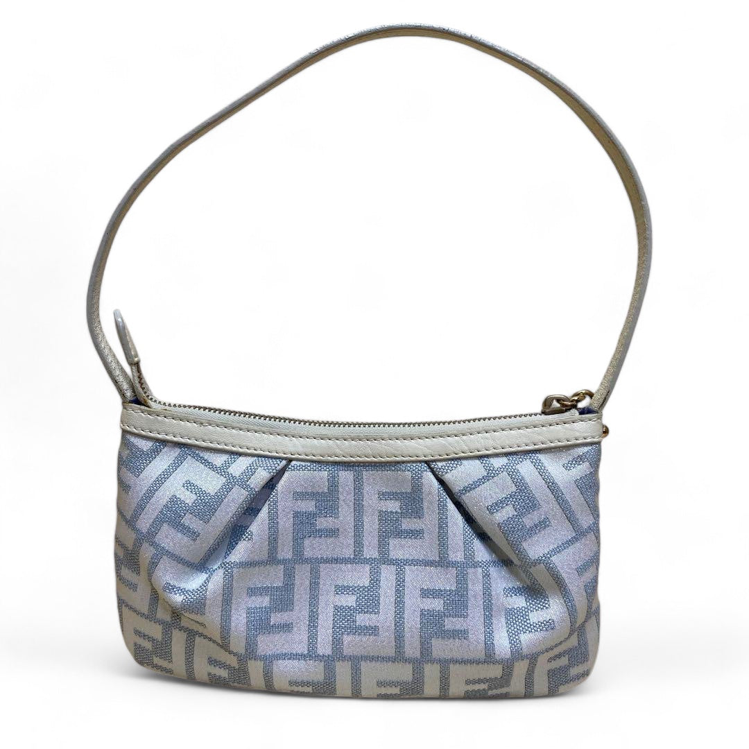 Fendi - Mini Handbag Zucca Pattern Light Blue Glitter