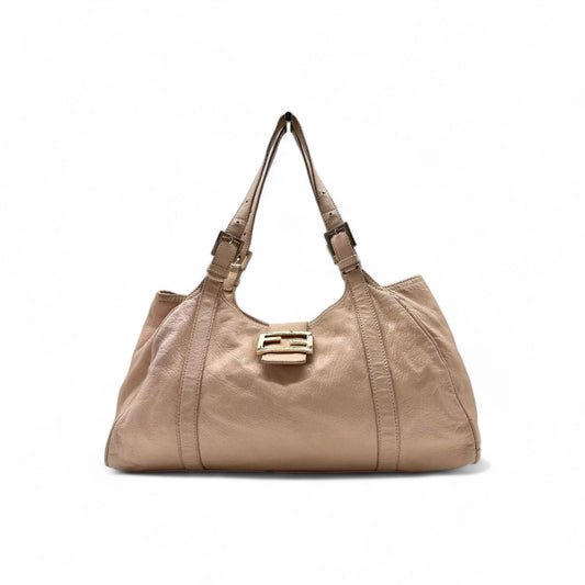 Fendi - leather handbag shoulder bag beige