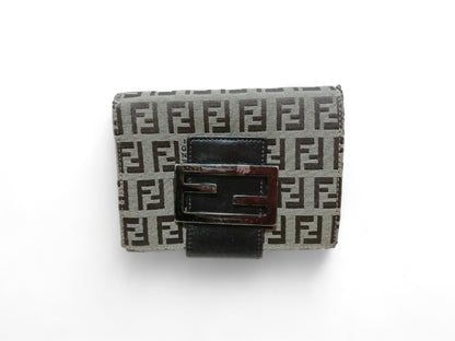 Fendi - Zucca Pattern Bifold Wallet Vintage Monogram Black Brown Y2K