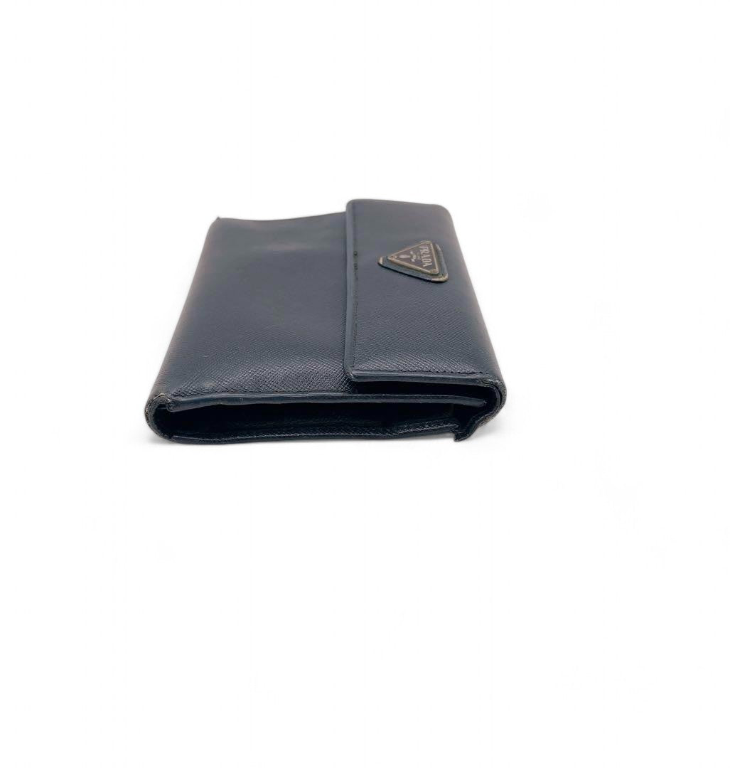 Prada - Bifold Leather Wallet Navy Saffiano