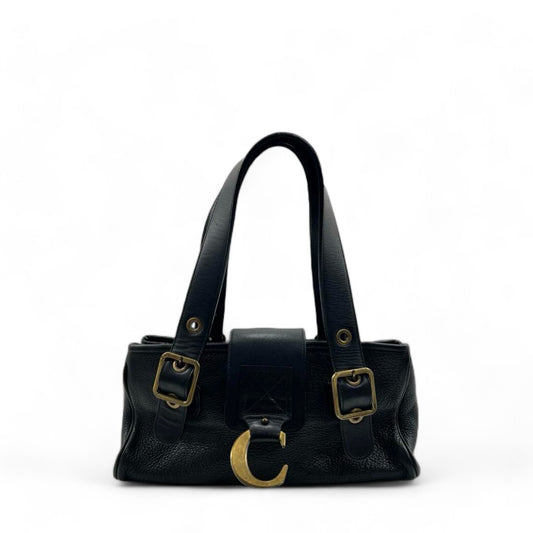 Chloé - handbag C-logo black leather vintage