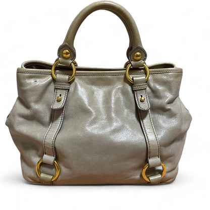 Miu Miu - vitello vintage grey leather handbag 2way shoulderbag